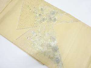 アンティーク　箔置き生花模様刺繍袋帯（材料）